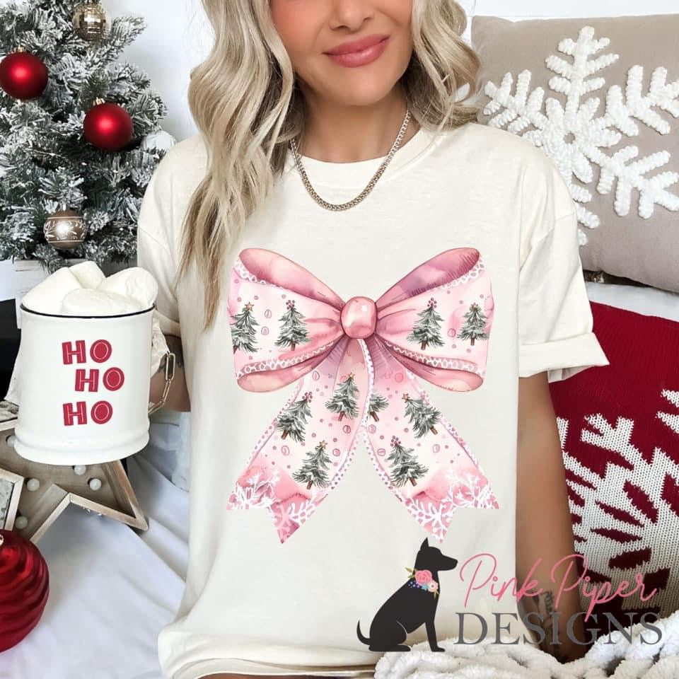 Christmas Tree Pink Bow