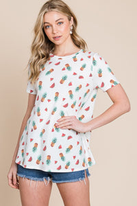 PINEAPPLE & WATERMELON PRINT TUNIC TOP