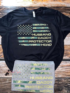 Husband Daddy Protector Hero Flag