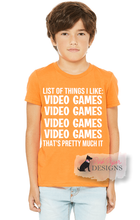 Load image into Gallery viewer, List of Things I Like....Video Games! (kids)
